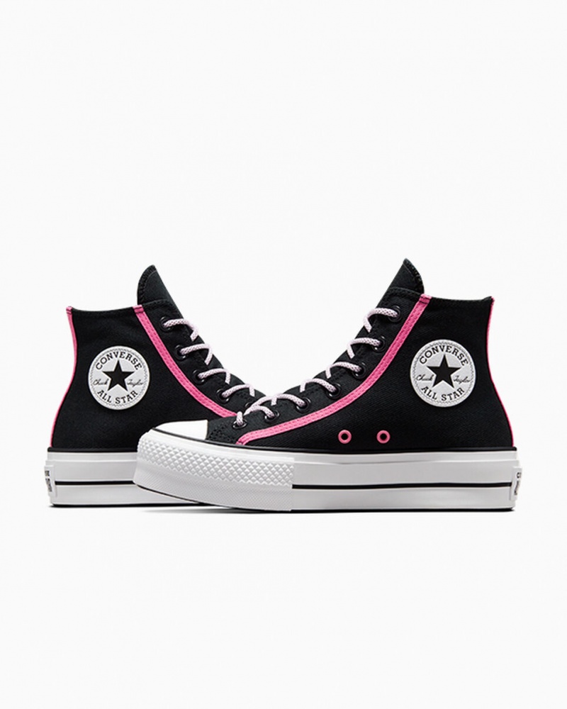 Converse Chuck Taylor All Star Lift Platform Utility Twist Fekete Rózsaszín Fehér | 398ZWNMJH