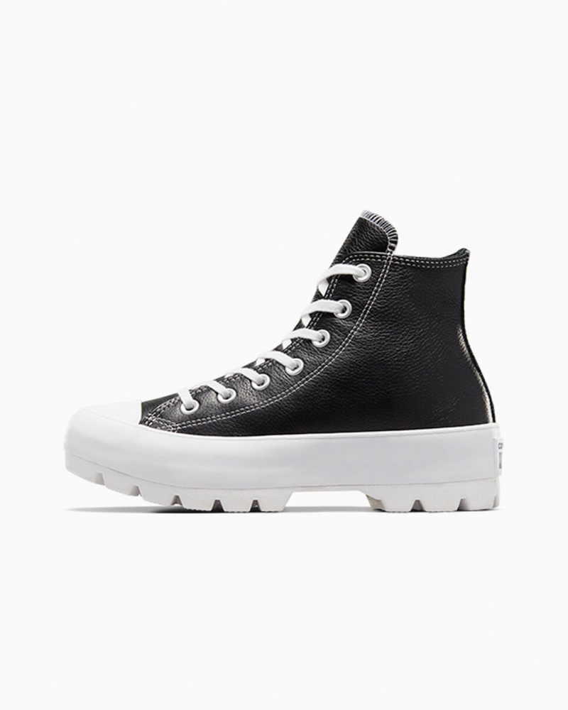 Converse Chuck Taylor All Star Lugged Bőr Fekete Fehér Fehér | 537AMTFBD