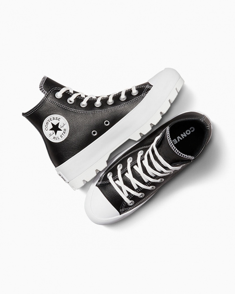 Converse Chuck Taylor All Star Lugged Bőr Fekete Fehér Fehér | 537AMTFBD