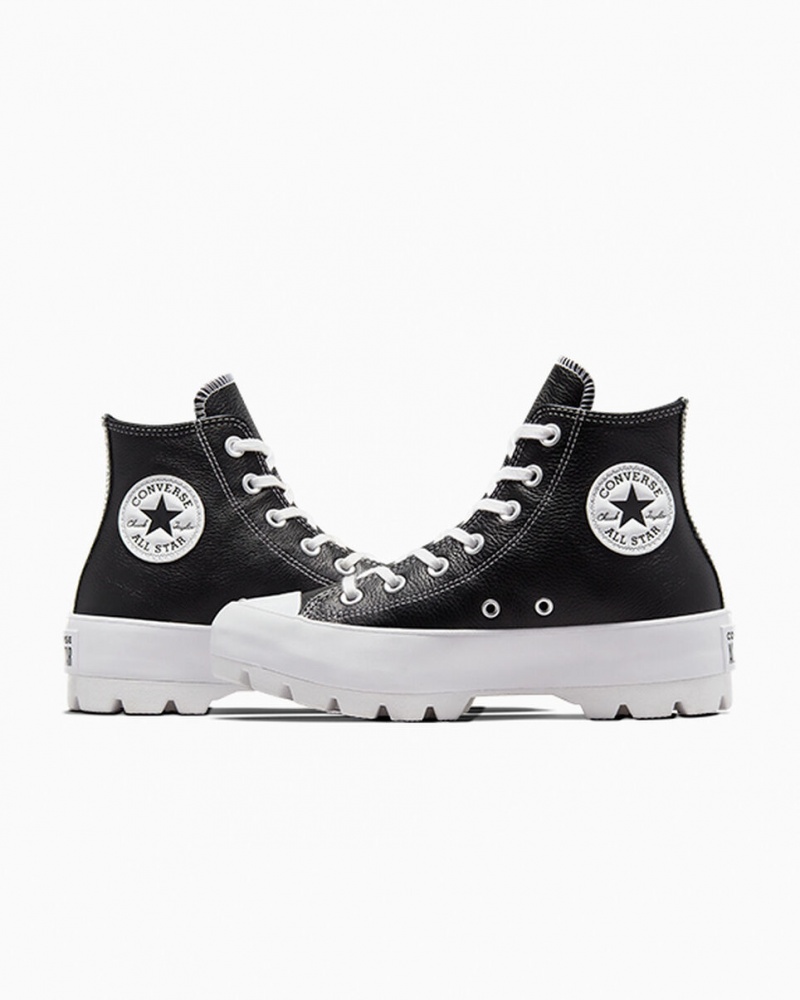 Converse Chuck Taylor All Star Lugged Bőr Fekete Fehér Fehér | 537AMTFBD