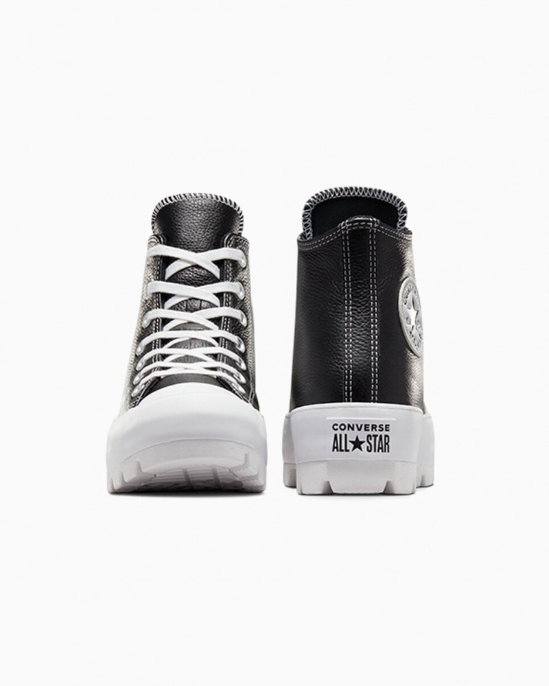 Converse Chuck Taylor All Star Lugged Bőr Fekete Fehér Fehér | 537AMTFBD