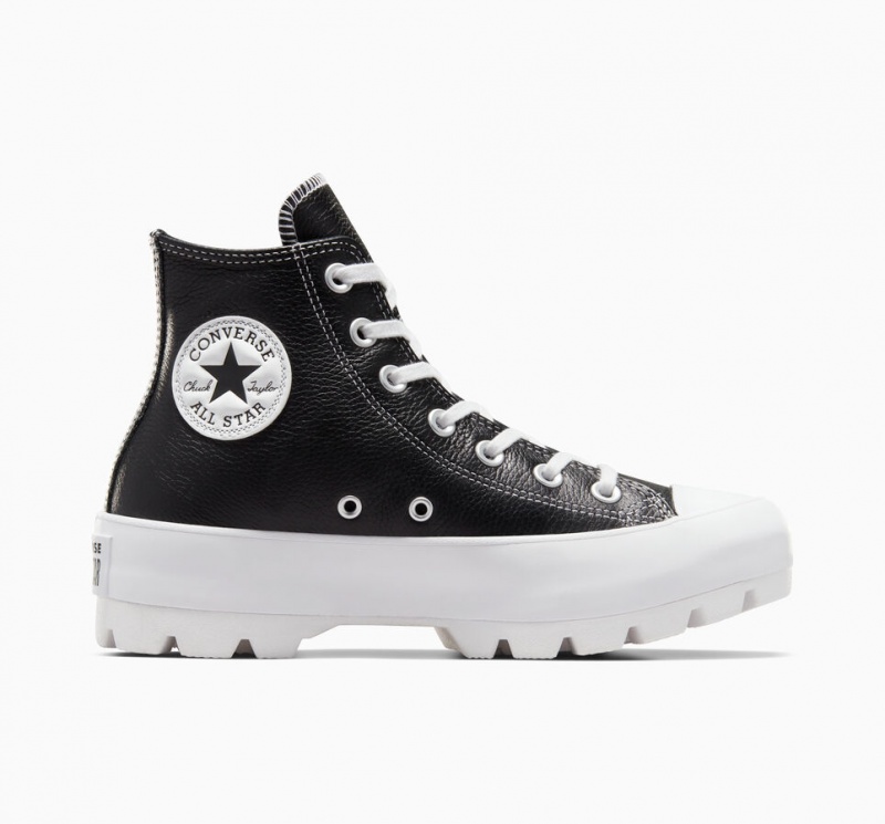 Converse Chuck Taylor All Star Lugged Bőr Fekete Fehér Fehér | 254ZCRDIM