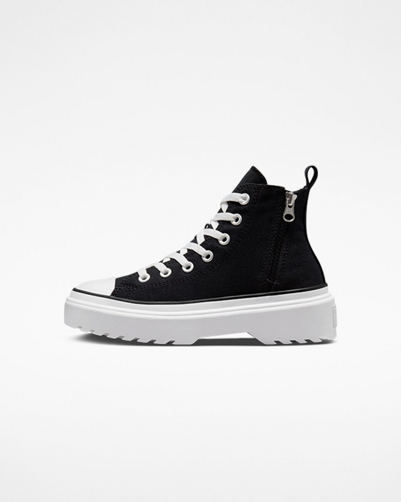 Converse Chuck Taylor All Star Lugged Lift Platform Vászon Fekete Fekete Fehér | 260CYJHPU