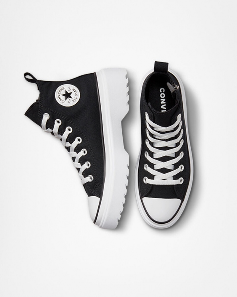 Converse Chuck Taylor All Star Lugged Lift Platform Vászon Fekete Fekete Fehér | 260CYJHPU