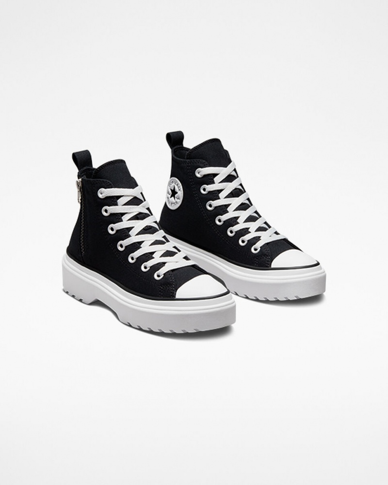 Converse Chuck Taylor All Star Lugged Lift Platform Vászon Fekete Fekete Fehér | 260CYJHPU