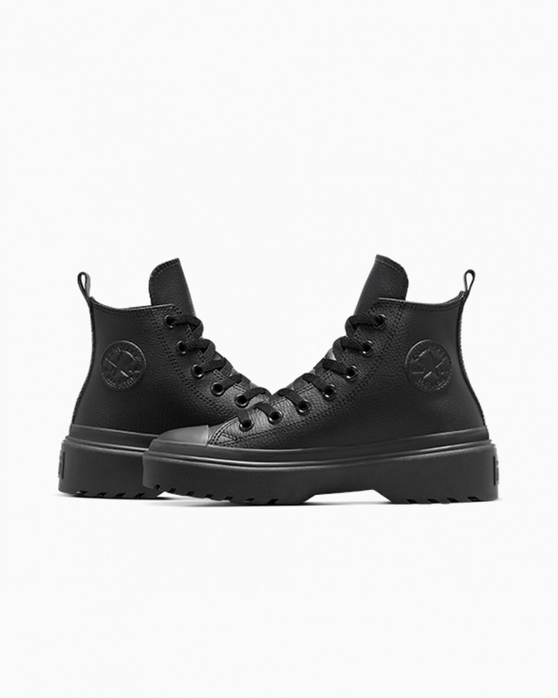 Converse Chuck Taylor All Star Lugged Lift Platform Bőr Fekete Fekete Fekete | 182KPZNSW