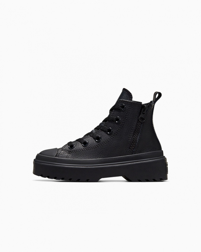 Converse Chuck Taylor All Star Lugged Lift Platform Bőr Fekete Fekete Fekete | 432KVBHNO