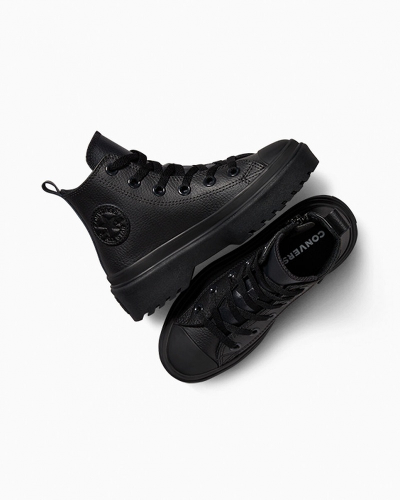 Converse Chuck Taylor All Star Lugged Lift Platform Bőr Fekete Fekete Fekete | 432KVBHNO