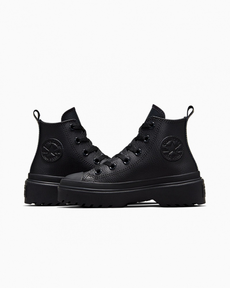 Converse Chuck Taylor All Star Lugged Lift Platform Bőr Fekete Fekete Fekete | 432KVBHNO