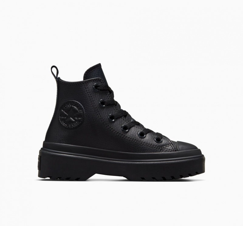 Converse Chuck Taylor All Star Lugged Lift Platform Bőr Fekete Fekete Fekete | 432KVBHNO