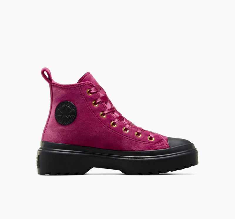 Converse Chuck Taylor All Star Lugged Lift Platform Velvet Fekete Fekete | 457FYHWJU