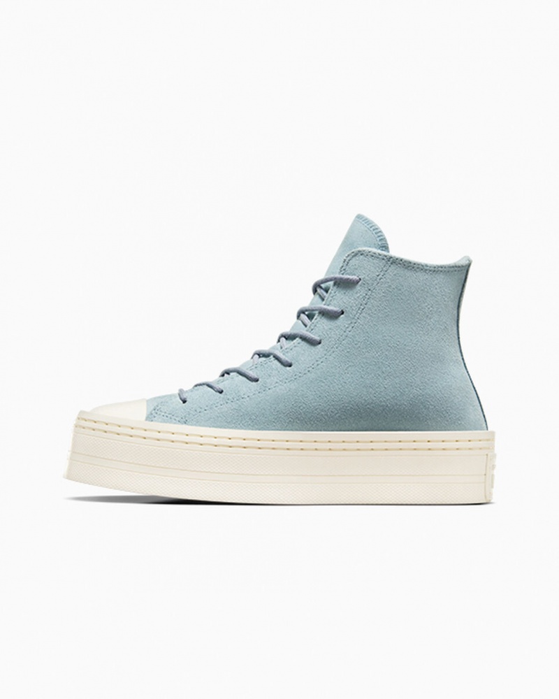 Converse Chuck Taylor All Star Modern Lift Platform Velúr Kék | 610COQPNL