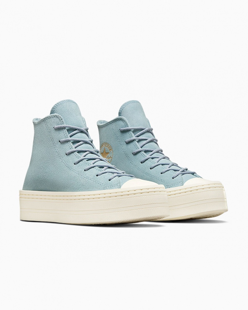 Converse Chuck Taylor All Star Modern Lift Platform Velúr Kék | 610COQPNL