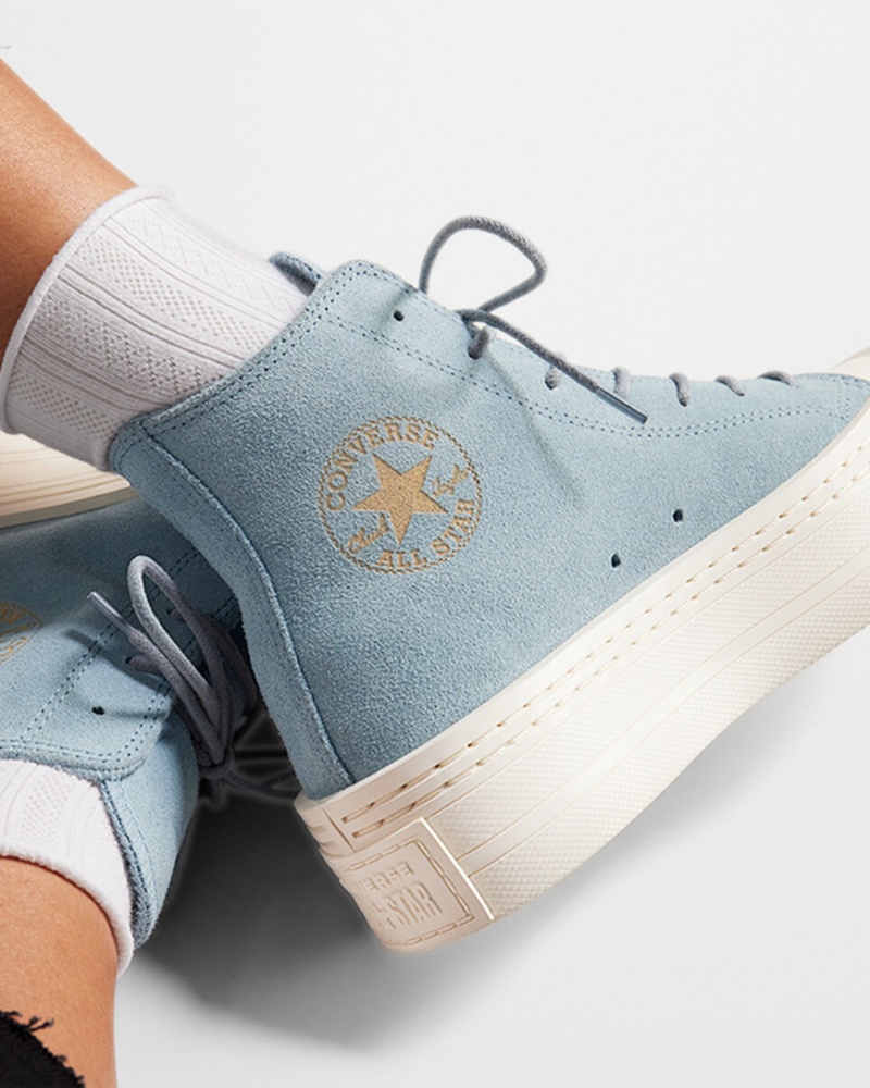 Converse Chuck Taylor All Star Modern Lift Platform Velúr Kék | 610COQPNL