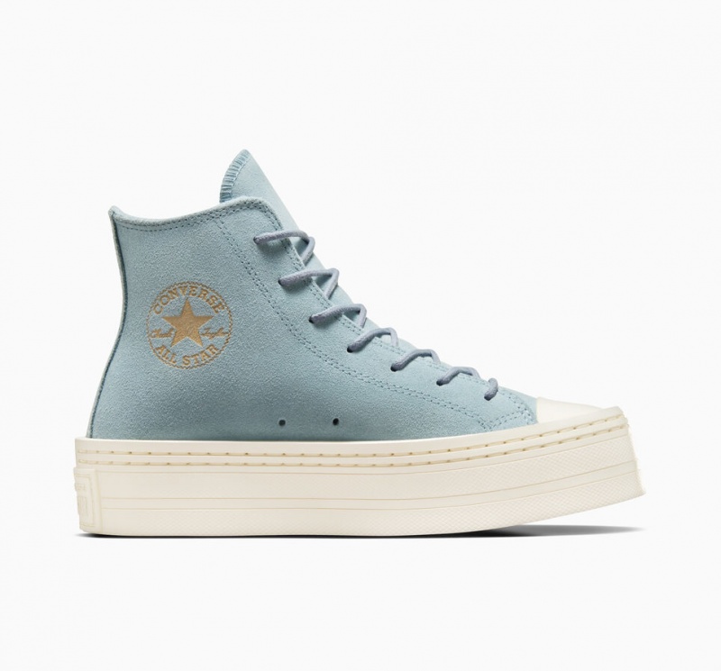 Converse Chuck Taylor All Star Modern Lift Platform Velúr Kék | 610COQPNL