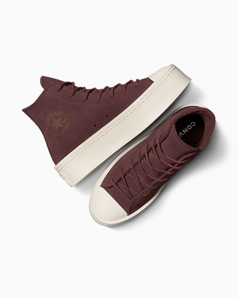 Converse Chuck Taylor All Star Modern Lift Platform Velúr Barna | 485NSEVTO