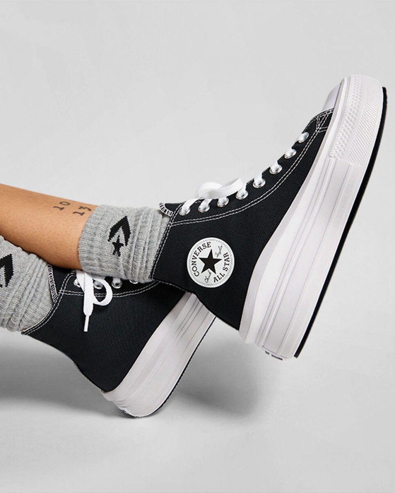 Converse Chuck Taylor All Star Move Platform Fekete Fehér | 059PRZXAV