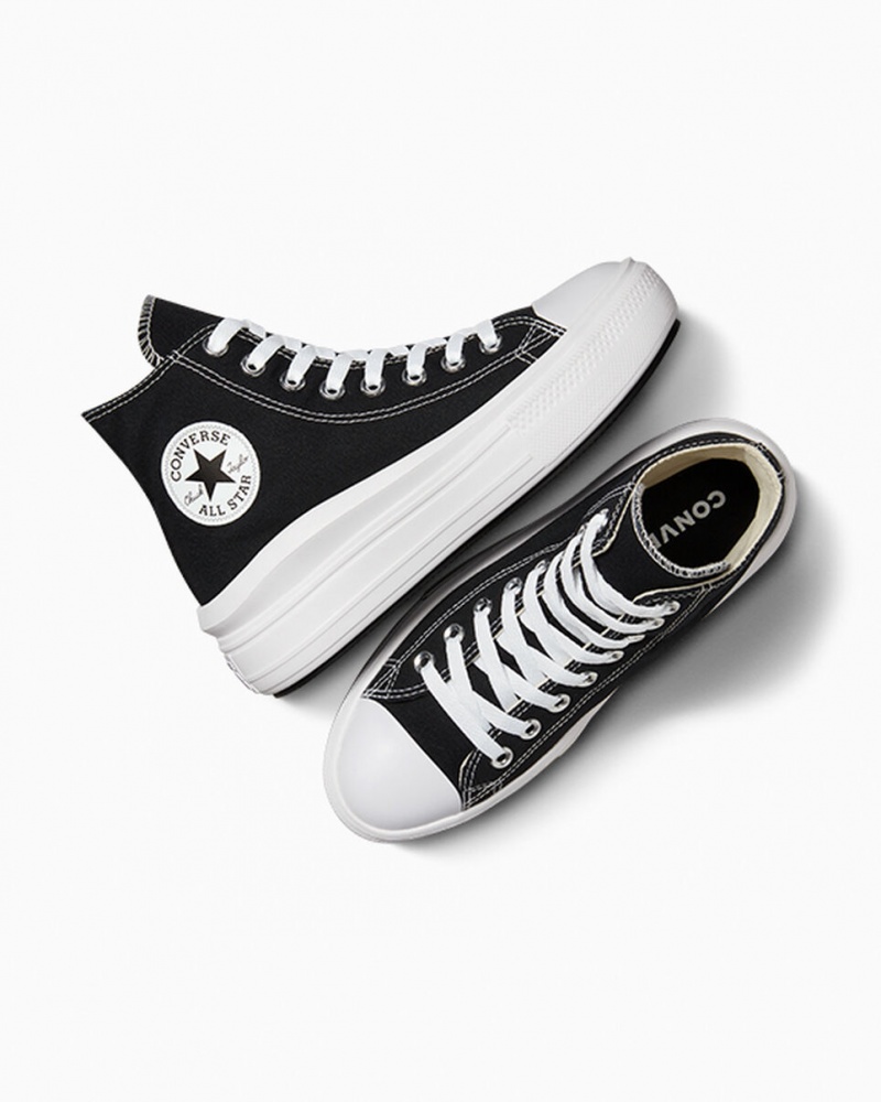 Converse Chuck Taylor All Star Move Platform Fekete Fehér | 412KRVPAS