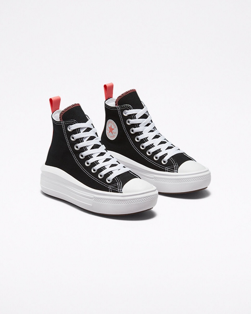 Converse Chuck Taylor All Star Move Platform Fekete Rózsaszín Fehér | 549UQWSBX