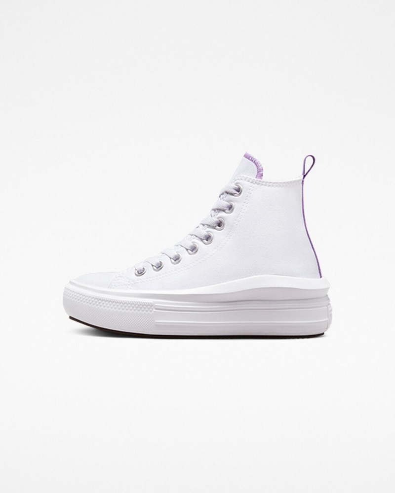 Converse Chuck Taylor All Star Move Platform Fehér Lila Fehér | 574DBXZIM