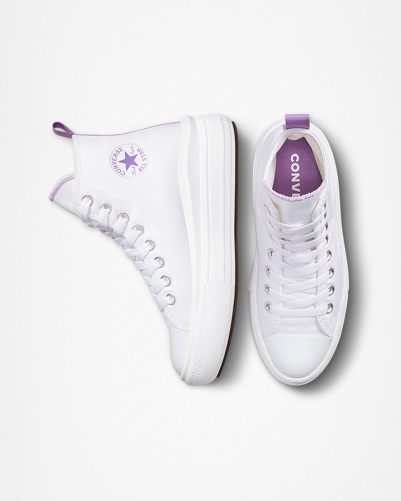 Converse Chuck Taylor All Star Move Platform Fehér Lila Fehér | 574DBXZIM