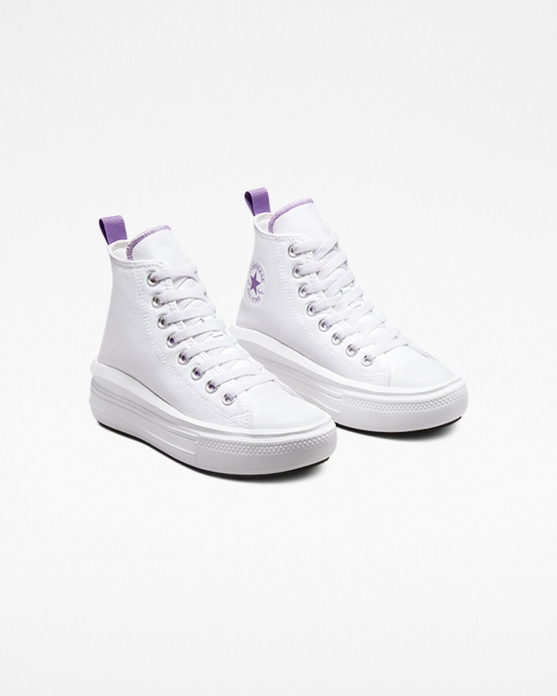 Converse Chuck Taylor All Star Move Platform Fehér Lila Fehér | 574DBXZIM