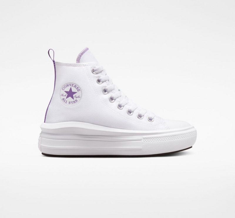 Converse Chuck Taylor All Star Move Platform Fehér Lila Fehér | 574DBXZIM