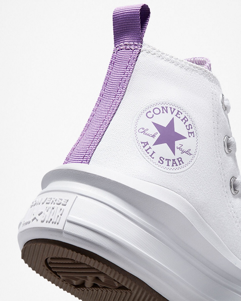 Converse Chuck Taylor All Star Move Platform Fehér Lila Fehér | 216HZEBQW