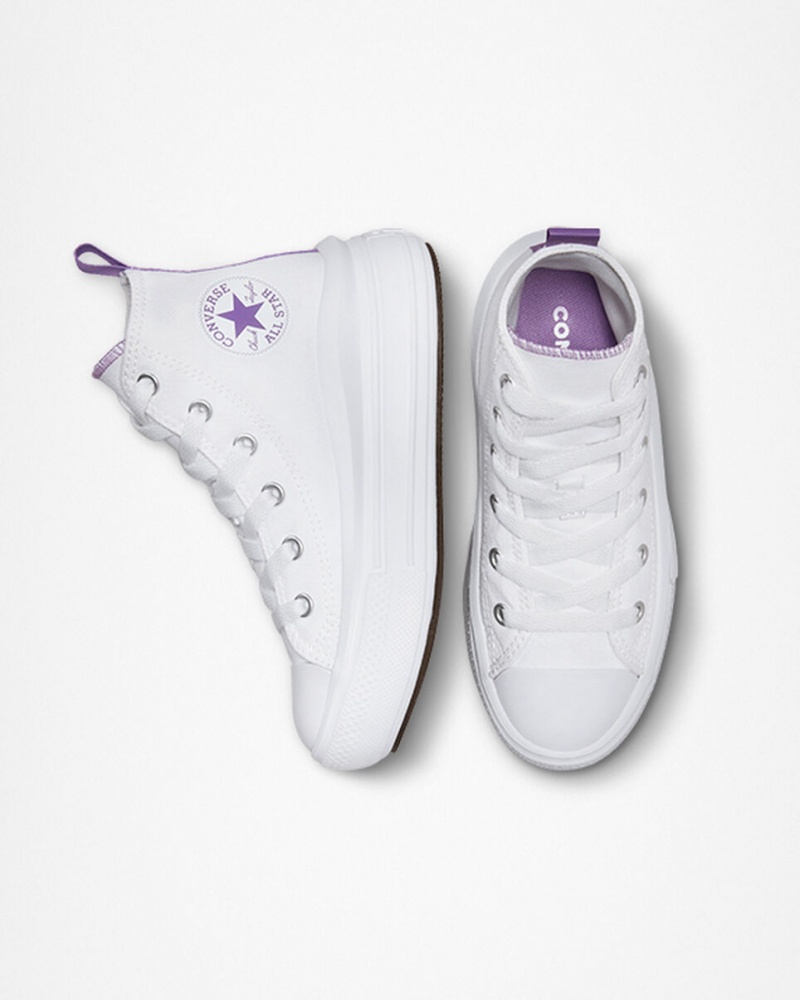 Converse Chuck Taylor All Star Move Platform Fehér Lila Fehér | 216HZEBQW