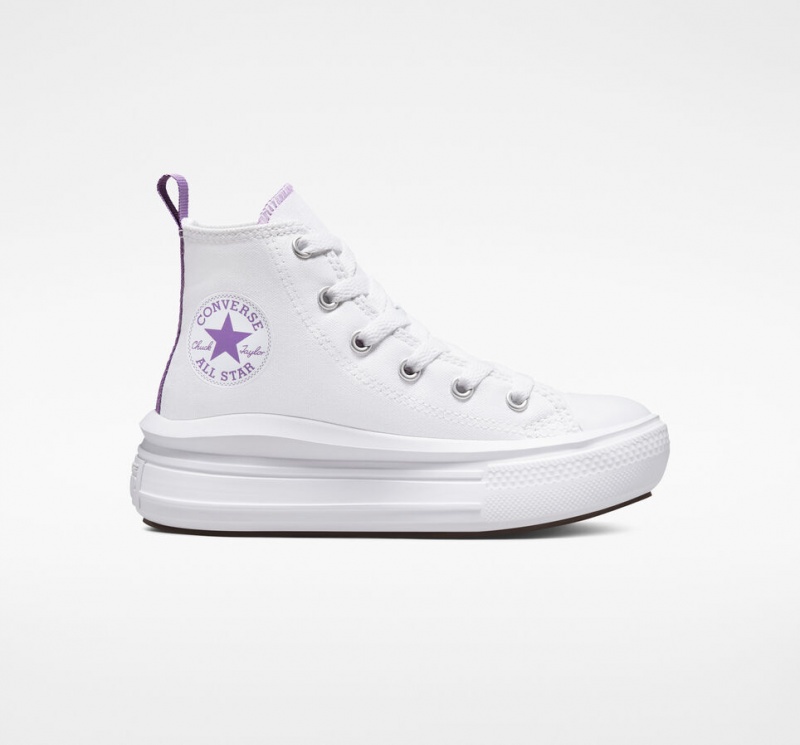 Converse Chuck Taylor All Star Move Platform Fehér Lila Fehér | 216HZEBQW