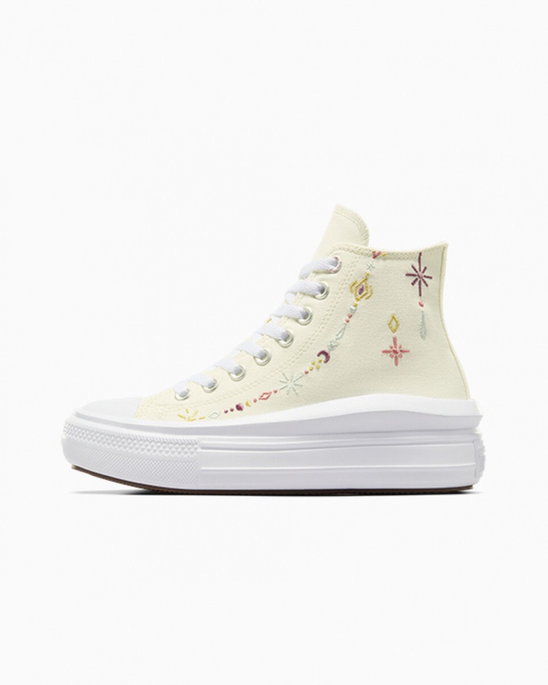 Converse Chuck Taylor All Star Move Platform Alchemy Embroidery Fehér | 241ZXKJLM