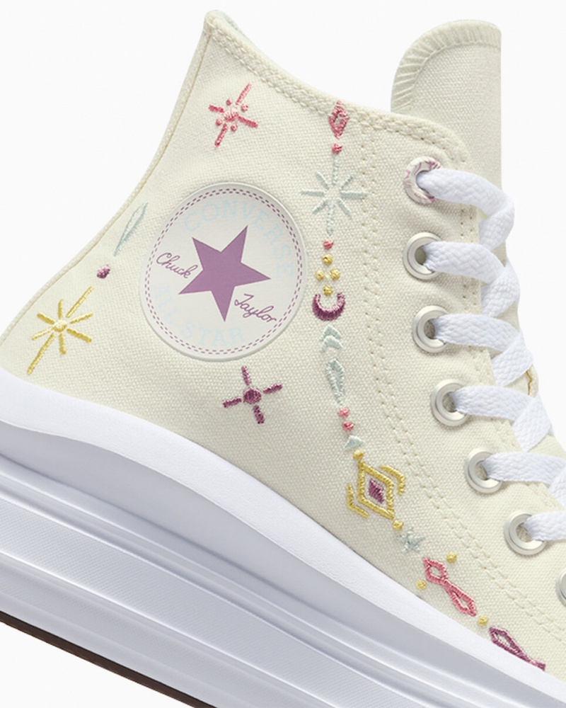 Converse Chuck Taylor All Star Move Platform Alchemy Embroidery Fehér | 241ZXKJLM