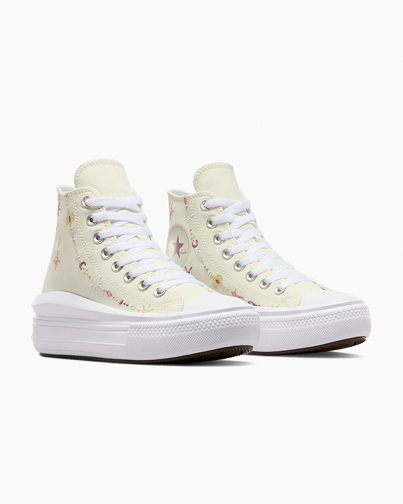 Converse Chuck Taylor All Star Move Platform Alchemy Embroidery Fehér | 241ZXKJLM