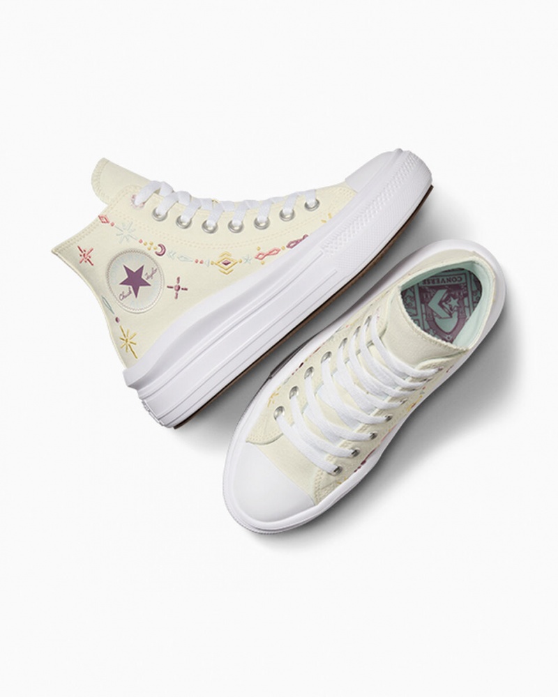 Converse Chuck Taylor All Star Move Platform Alchemy Embroidery Fehér | 241ZXKJLM