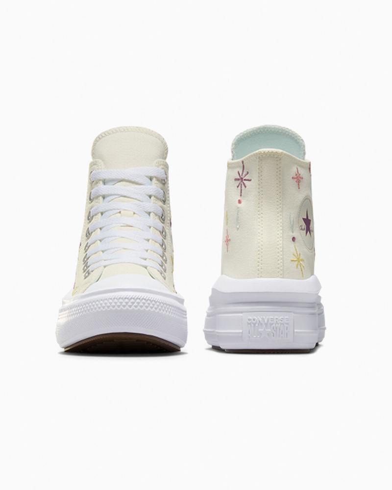 Converse Chuck Taylor All Star Move Platform Alchemy Embroidery Fehér | 241ZXKJLM