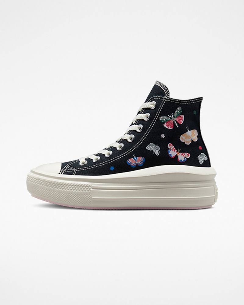 Converse Chuck Taylor All Star Move Platform Butterfly Wings Fekete Rózsaszín | 058GKQPHC