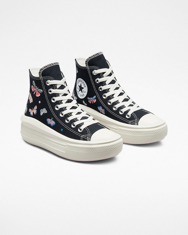 Converse Chuck Taylor All Star Move Platform Butterfly Wings Fekete Rózsaszín | 058GKQPHC