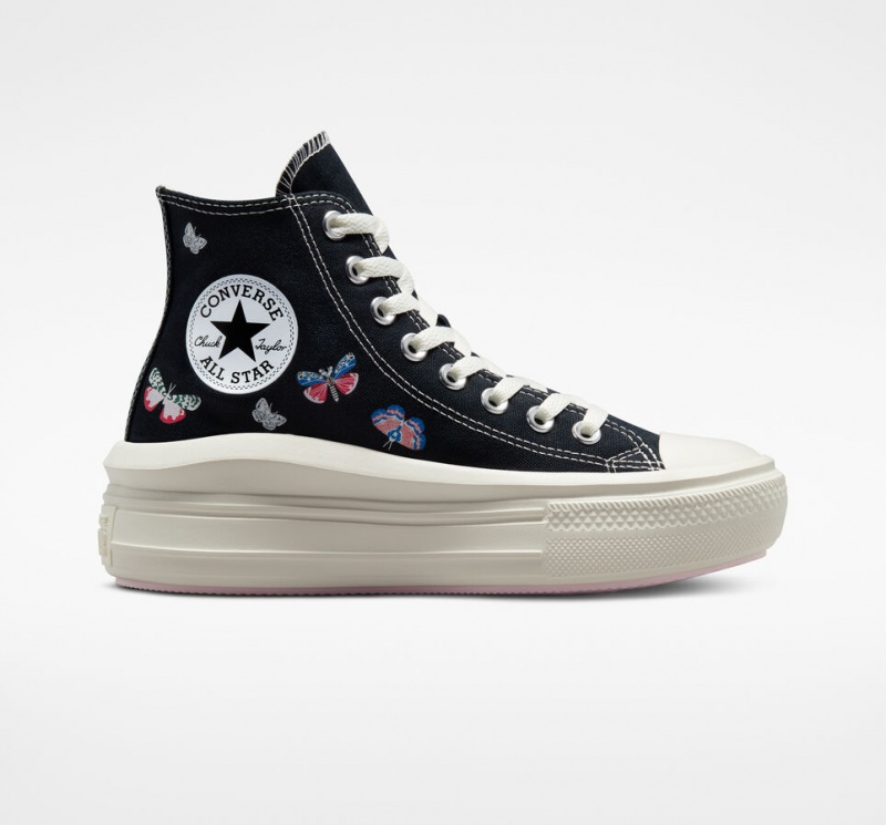 Converse Chuck Taylor All Star Move Platform Butterfly Wings Fekete Rózsaszín | 058GKQPHC