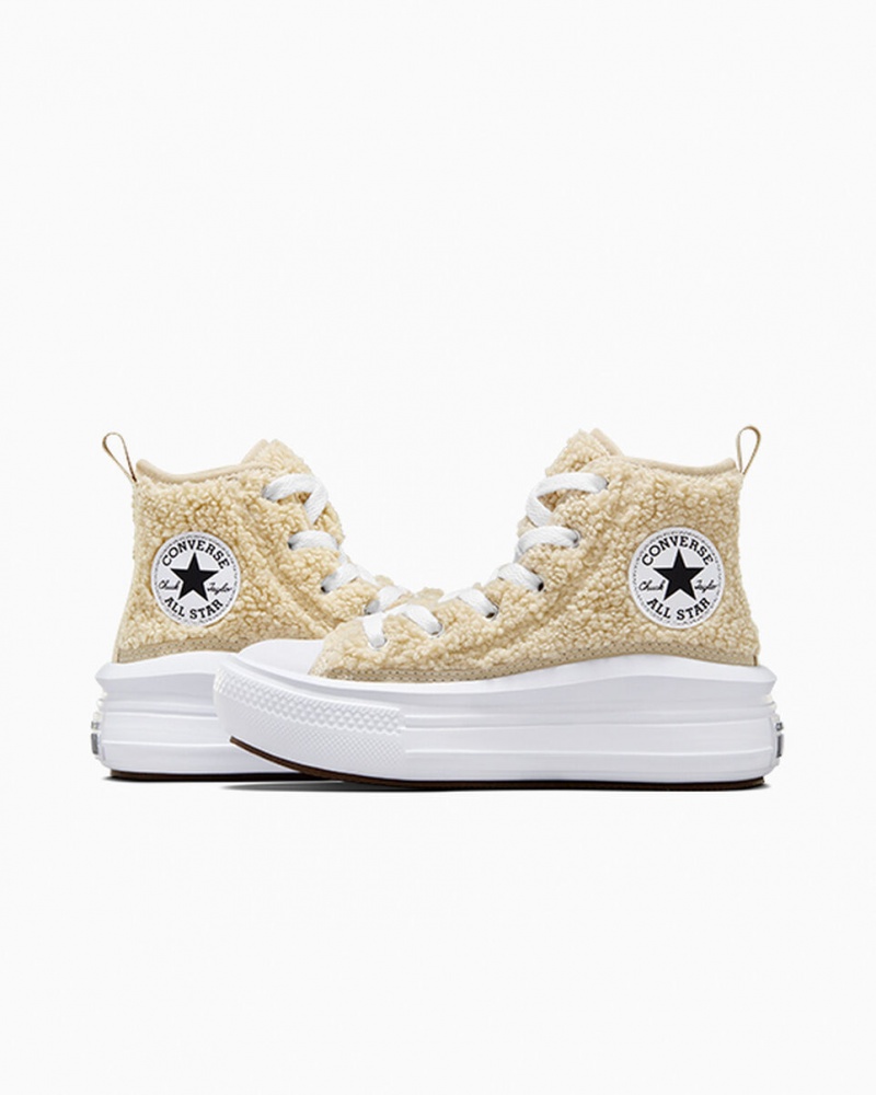 Converse Chuck Taylor All Star Move Platform Sherpa Fehér Fekete | 325PBJQUD