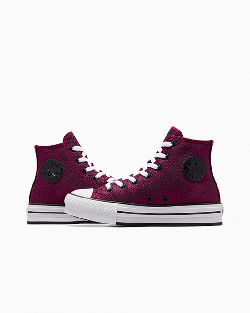 Converse Chuck Taylor All Star Platform Lift Sparkle Rózsaszín Fehér Fekete | 279QOJPAC