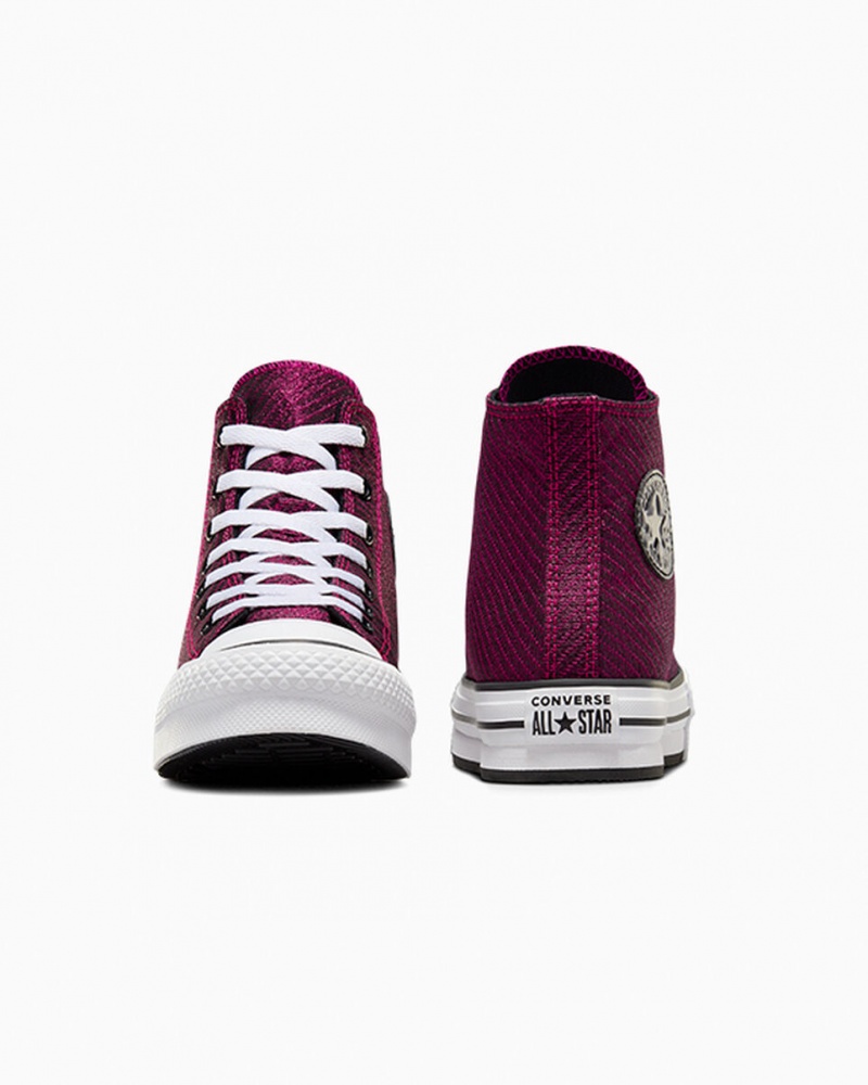 Converse Chuck Taylor All Star Platform Lift Sparkle Rózsaszín Fehér Fekete | 279QOJPAC