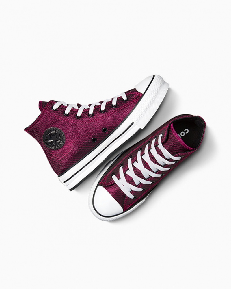 Converse Chuck Taylor All Star Platform Lift Sparkle Rózsaszín Fehér Fekete | 246JCTMGY