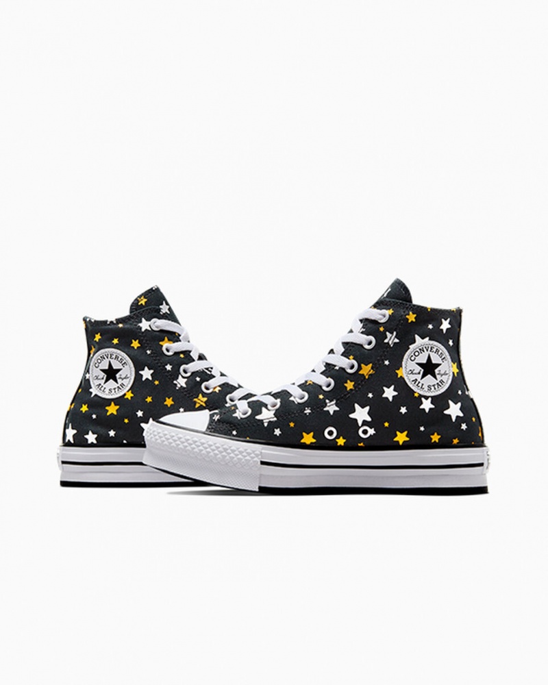 Converse Chuck Taylor All Star Platform Lift Sparkle Fekete Titán Arany | 425IPCGUF