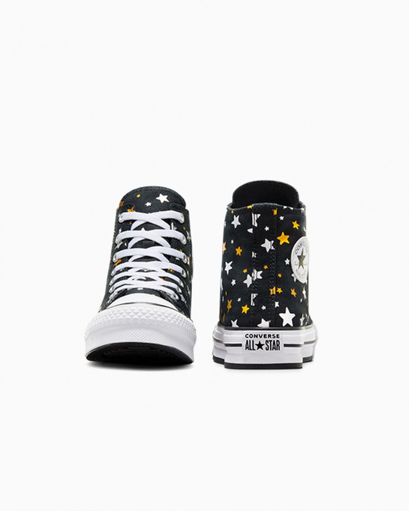 Converse Chuck Taylor All Star Platform Lift Sparkle Fekete Titán Arany | 425IPCGUF