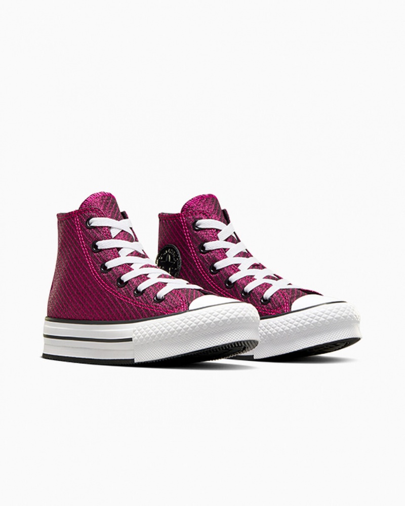 Converse Chuck Taylor All Star Platform Lift Sparkle Rózsaszín Fehér Fekete | 098HXVLEK