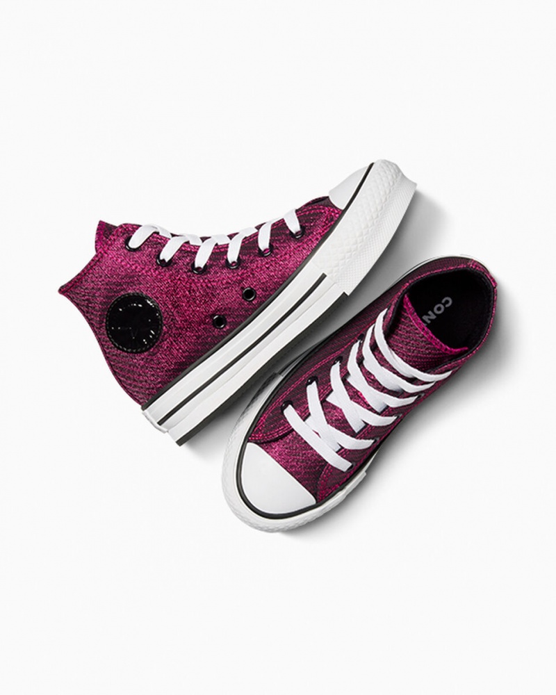 Converse Chuck Taylor All Star Platform Lift Sparkle Rózsaszín Fehér Fekete | 098HXVLEK