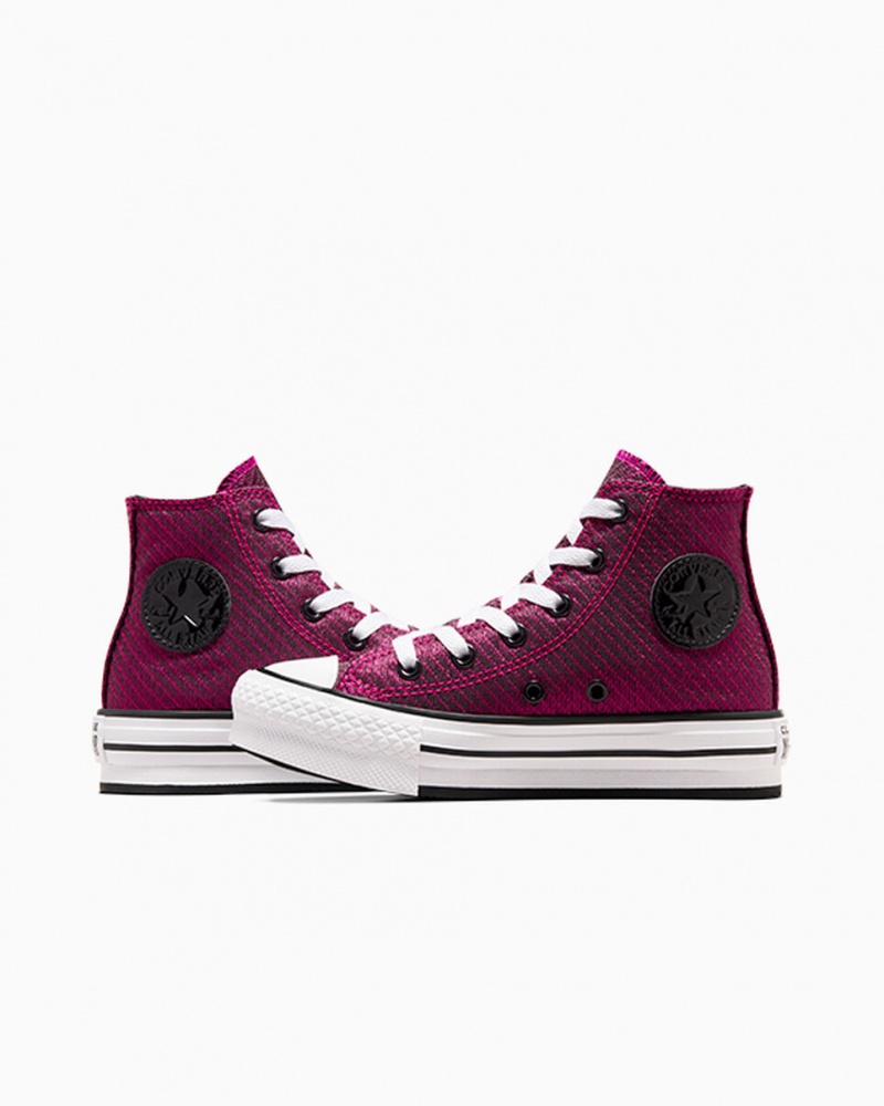 Converse Chuck Taylor All Star Platform Lift Sparkle Rózsaszín Fehér Fekete | 098HXVLEK