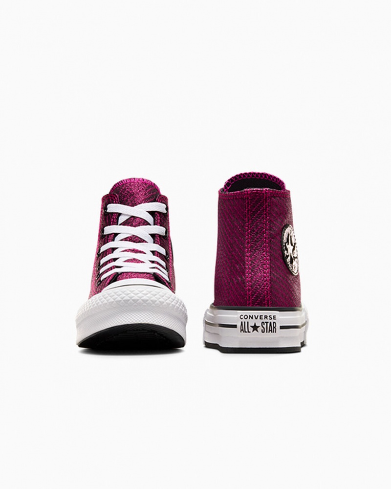 Converse Chuck Taylor All Star Platform Lift Sparkle Rózsaszín Fehér Fekete | 098HXVLEK