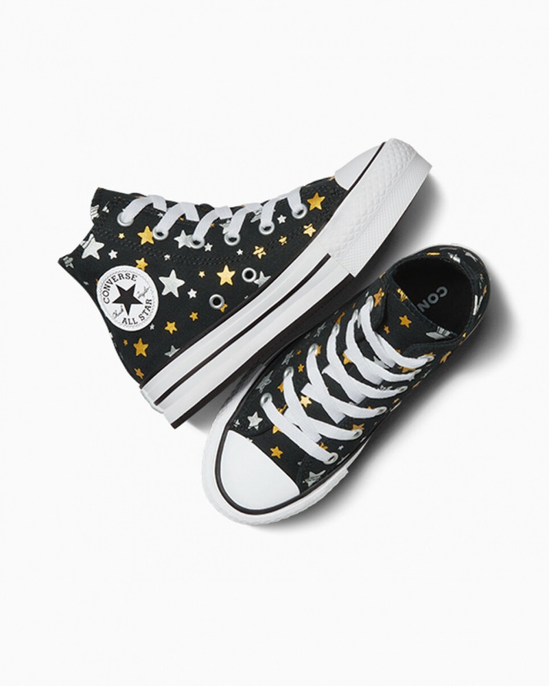 Converse Chuck Taylor All Star Platform Lift Sparkle Fekete Titán Arany | 895TPNGRB