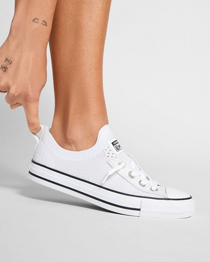 Converse Chuck Taylor All Star Shoreline Knit Slip Fehér Fekete Fehér | 215MFWSOY